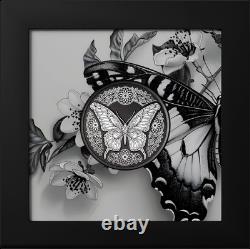 2025 Cook Islands Butterfly 1oz Silver Coin Obsidian Proof