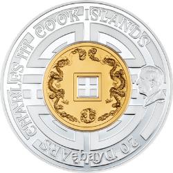 2025 Cook Islands Great Wall of China 3 oz Silver High Relief Gilded Proof Coin