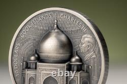 2025 Cook Islands Historical Monuments Taj Mahal 2 oz Silver Antiqued Coin