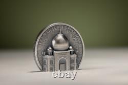 2025 Cook Islands Historical Monuments Taj Mahal 2 oz Silver Antiqued Coin