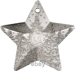 2025 Cook Islands Holiday Ornaments Winter Forest 1 oz Silver Shaped Coin