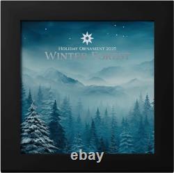 2025 Cook Islands Holiday Ornaments Winter Forest 1 oz Silver Shaped Coin