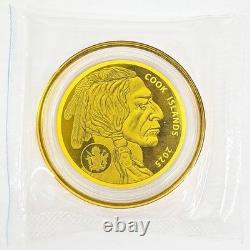 2025 Cook Islands Indian Buffalo $5.9999 Fine Gold Coin 24k Pure Gold