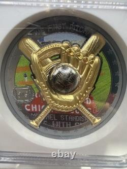 2025 Cook Islands S$10 Gilt Miles Standish The First Pitch HR 2 Oz NGC PF70 UC