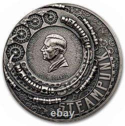 2025 Cook Islands S$20 Gilt Steampunk Aviation FR UHR 3 oz NGC MS70 Antiqued OGP