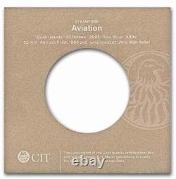 2025 Cook Islands S$20 Gilt Steampunk Aviation FR UHR 3 oz NGC MS70 Antiqued OGP