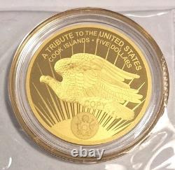 2025 Cook Islands Saint Gaudens $5 Gold Coin 24K. 9999
