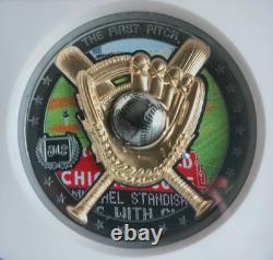 2025 Cook Islands The First Pitch 2 Oz Silver Gilt Color NGC PF70 UC Miles Stand
