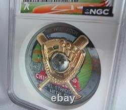 2025 Cook Islands The First Pitch 2 Oz Silver Gilt Color NGC PF70 UC Miles Stand