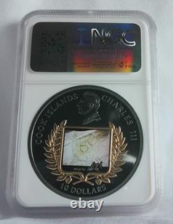 2025 Cook Islands The First Pitch 2 Oz Silver Gilt Color NGC PF70 UC Miles Stand