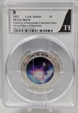 2025 PCGS MS70 Cook Islands 2 oz Silver Colorized Glass Seven Pillars Humanity 2025 PCGS MS70 Cook Islands 2 oz Silver Colorized Glass Seven Pillars Humanity