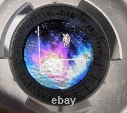 2025 PCGS MS70 Cook Islands 2 oz Silver Colorized Glass Seven Pillars Humanity