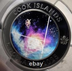 2025 PCGS MS70 Cook Islands 2 oz Silver Colorized Glass Seven Pillars Humanity