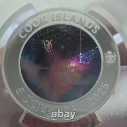 2025 PCGS MS70 Cook Islands 2 oz Silver Colorized Glass Seven Pillars Humanity