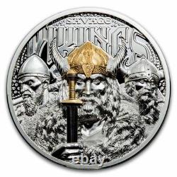 2026 Cook Islands 3 oz Silver Savage Vikings Proof (with Box & COA)