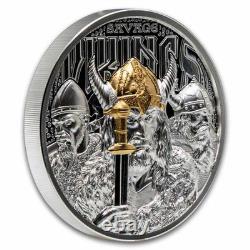 2026 Cook Islands 3 oz Silver Savage Vikings Proof (with Box & COA)