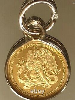 24ct Pure Solid Gold Pendant Angel and Dragon 750.9999 Gold