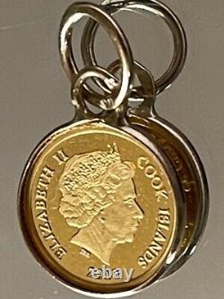 24ct Pure Solid Gold Pendant St George & The Dragon. 750.999 Gold