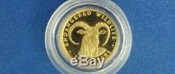 $25.00 Cook Islands 1990 ENDANGERED WILDLIFE GOAT 1.24g Pure Gold. 999 RARE