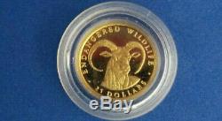 $25.00 Cook Islands 1990 ENDANGERED WILDLIFE GOAT 1.24g Pure Gold. 999 RARE