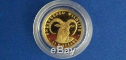 $25.00 Cook Islands 1990 ENDANGERED WILDLIFE GOAT 1.24g Pure Gold. 999 RARE