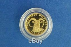 $25.00 Cook Islands 1990 ENDANGERED WILDLIFE GOAT 1.24g Pure Gold. 999 RARE