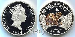 25 Dollars Cook Islands 1996 Proof 5oz Silber Yellowstone Nationalpark