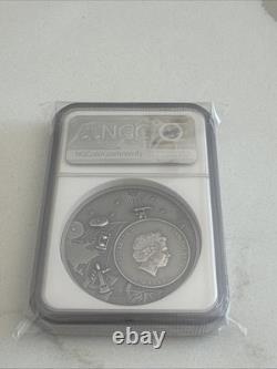 2oz Silver 2023 Cook Is. S$10 Astrolabe MS70 Antiqued Only 1500 Minted