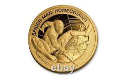 3 COINS! 2017 Cook Islands Gold G$200, S$25 5oz, S$5 Spider-Man Homecoming PF70