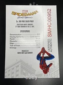 3 COINS! 2017 Cook Islands Gold G$200, S$25 5oz, S$5 Spider-Man Homecoming PF70