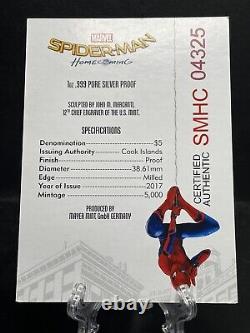 3 COINS! 2017 Cook Islands Gold G$200, S$25 5oz, S$5 Spider-Man Homecoming PF70