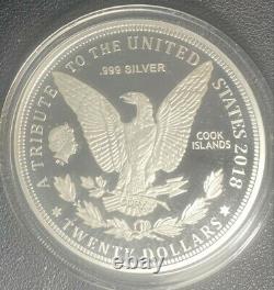 3 Troy Oz. 999 Silver Bullion, Cook Islands, $20 Dollar,'64 Morgan Dollar Coin