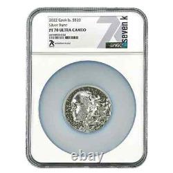 3 oz Silver Burst Coin 2022 PF70 Cook Islands Collectible