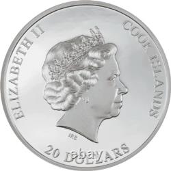 3 oz Silver Burst Coin 2022 PF70 Cook Islands Collectible