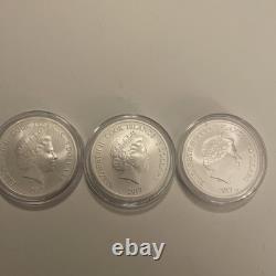 3 oz total (3) 2017 Cook Islands $5 1 oz. 9999 Silver Upper Deck Hockey