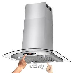 30 Island Mount Stainless Steel Dual Touch Panel Kitchen Range Hood Cooking Fan