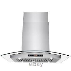 30 Island Mount Stainless Steel Dual Touch Panel Kitchen Range Hood Cooking Fan