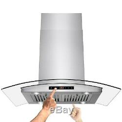 36 Island Mount Stainless Steel Dual Touch Panel Kitchen Range Hood Cooking Fan