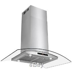 36 Island Mount Stainless Steel Dual Touch Panel Kitchen Range Hood Cooking Fan
