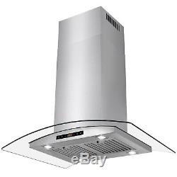 36 Island Mount Stainless Steel Dual Touch Panel Kitchen Range Hood Cooking Fan