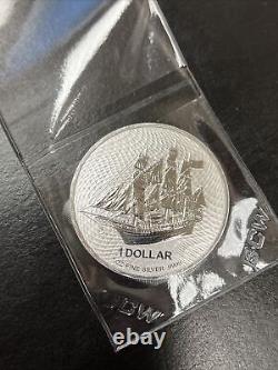 (5) 2022 Cook Islands Bounty 1 oz Silver Bullion Coin BU. 9999 Ag