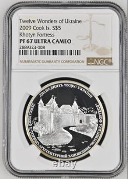 5 Dollars 2009 Cook Islands Khotyn Fortress Silver Proof Ngc Pf67