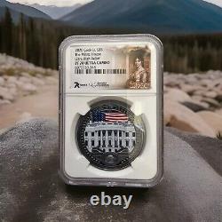 $5 Miles Standish White House Burning 1oz Silver ULTRA High Relief Cam PF NGC 70