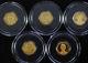 5x Cook Islands Solid 24 Carat Gold $1 Dollar Coins