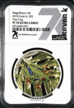 7K Metals 2018 Cook Islands TREE FROG Magnificent Life 1oz PF70 UC Mint 999