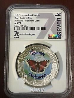 7K Metals State Animal Series (Montana Morning Cloak) $5 silver coin