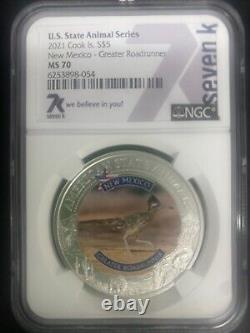 7K Metals State Animal Series (New Mexico Roadrunner) $5 silver coin
