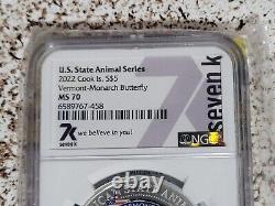 7k Cook Island S$5 U. S. State Animals 5 Coins Set (VT, IN, AR, SD, MD) NGC