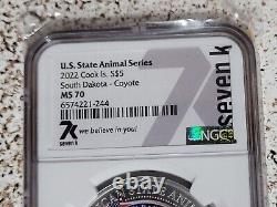 7k Cook Island S$5 U. S. State Animals 5 Coins Set (VT, IN, AR, SD, MD) NGC