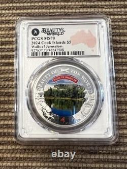 7k Metals Beauty of the World Walls of Jerusalem 2024 Cook Island $5 PCGS MS70